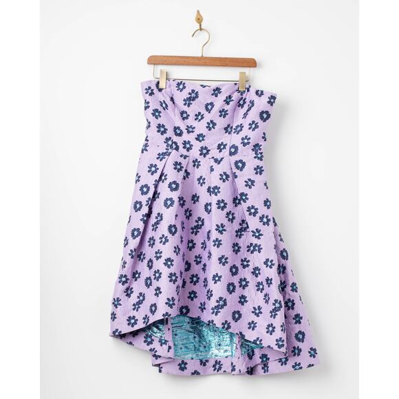 Shoshanna Novara Purple printed crepe Dress Size 12 - Picture 5 of 10